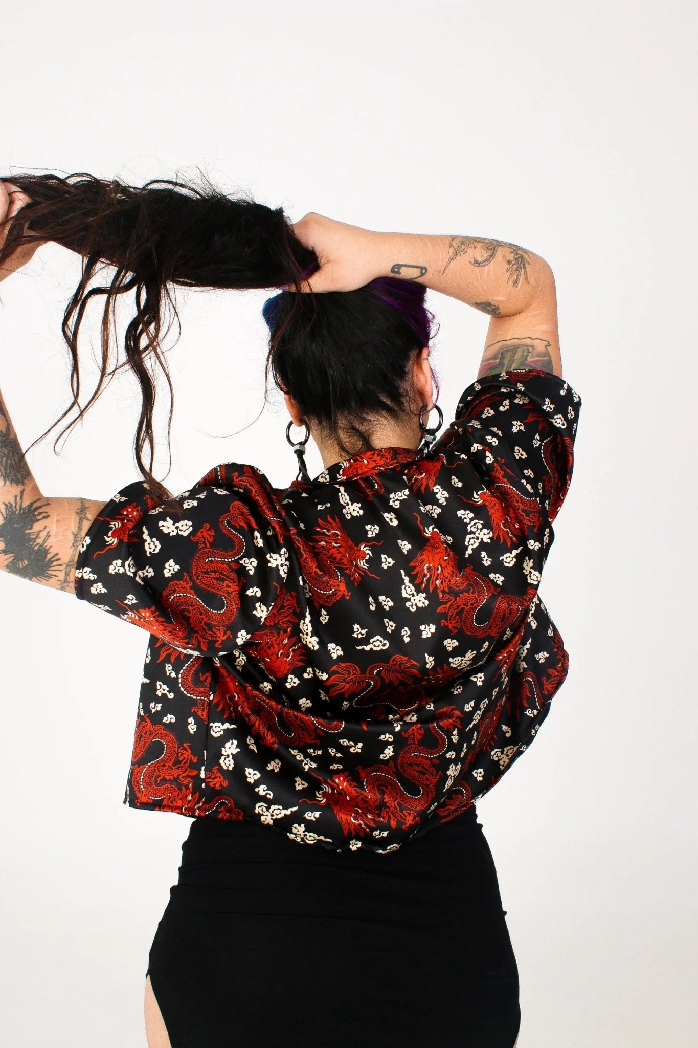 Camisa Mao Long Feng Artesanal - Fusión Oriental Dragón Fénix Hecha a Mano | Aysa Atelier - Aysa Atelier