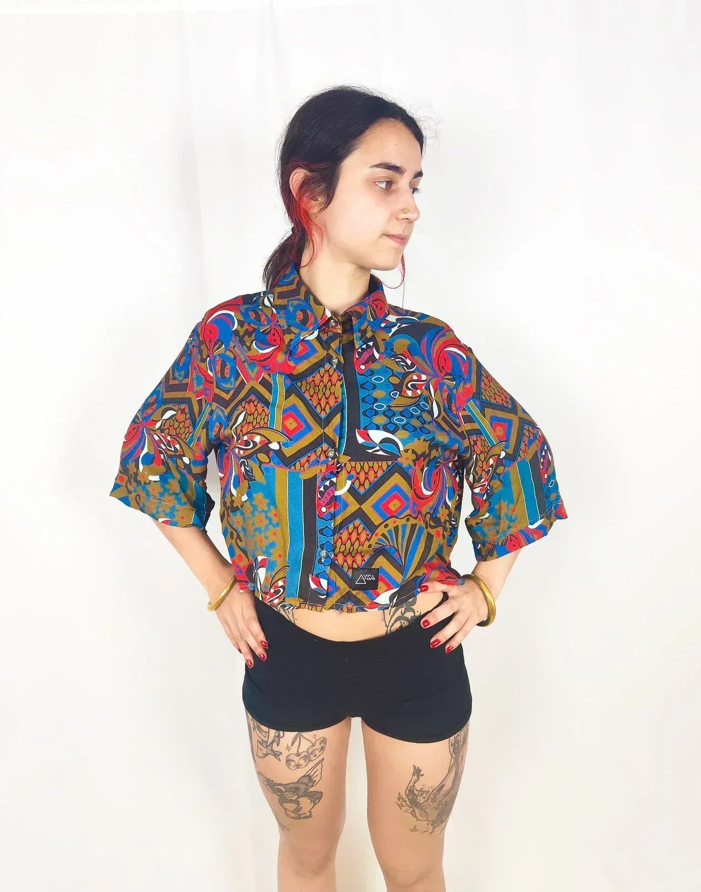 Camisa Cropped Estampada Nut - Aysa Atelier