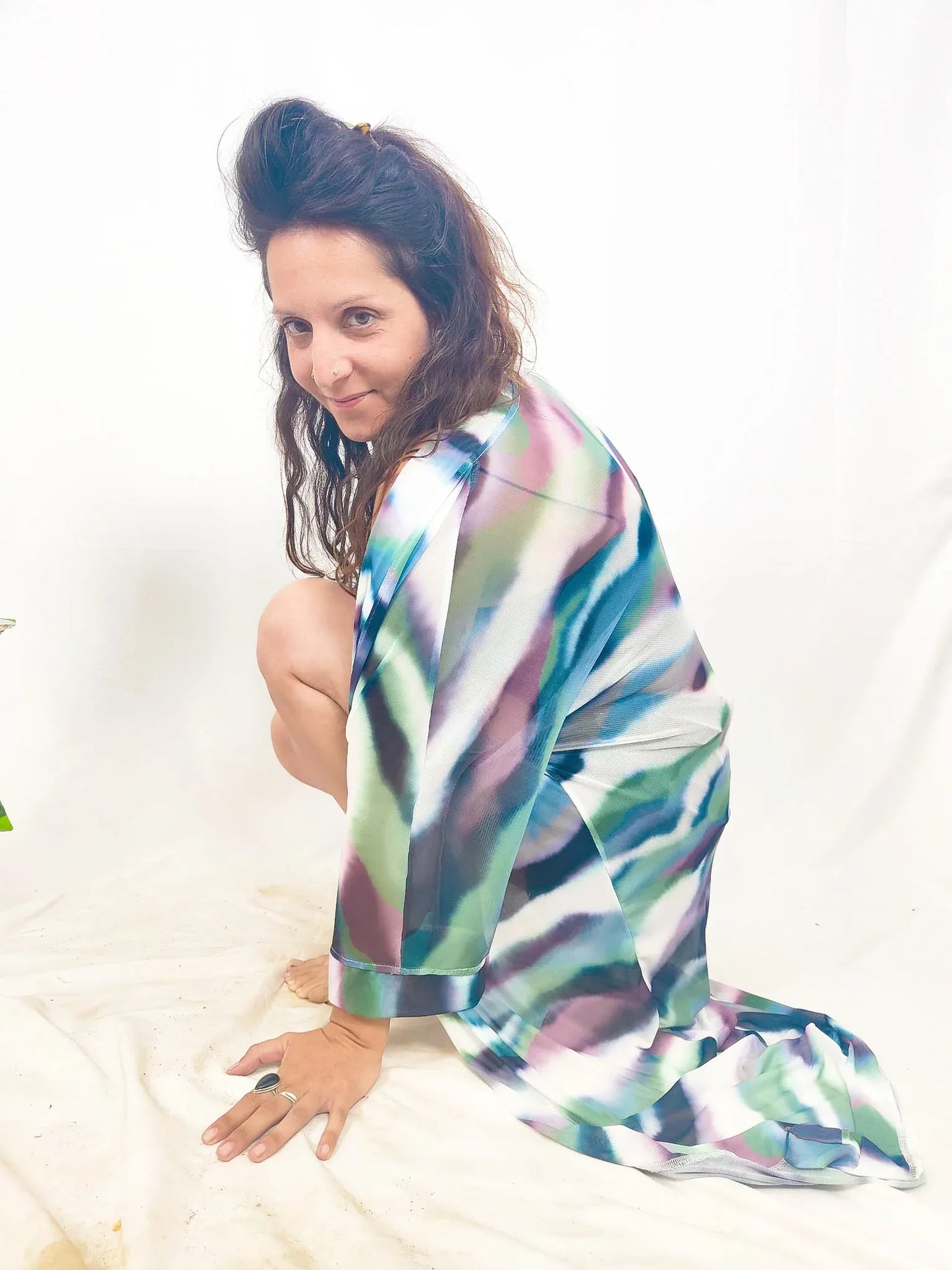 Kimono Aqua Artesanal - Viscosa Fluida Hecha a Mano España | Aysa Atelier - Aysa Atelier