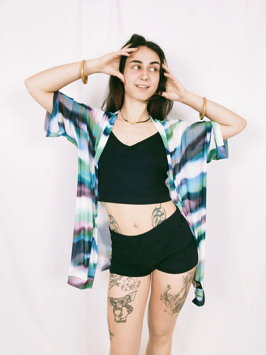 Kimono Aqua Artesanal - Viscosa Fluida Hecha a Mano España | Aysa Atelier - Aysa Atelier