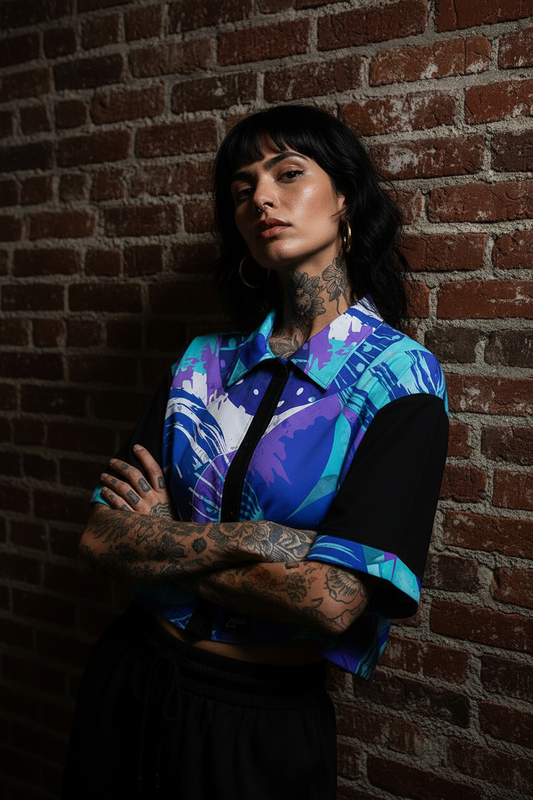 Camisa 80's Blue - Dinámica