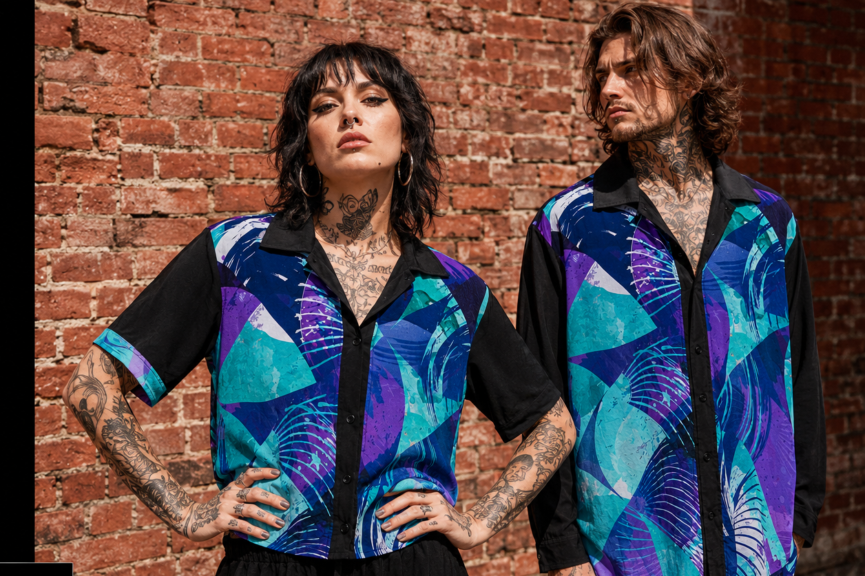 Camisa 80's blue
