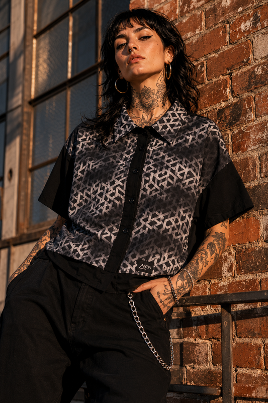Camisa Geometric Mesh - Artesanal Hecha a Mano | Aysa Atelier