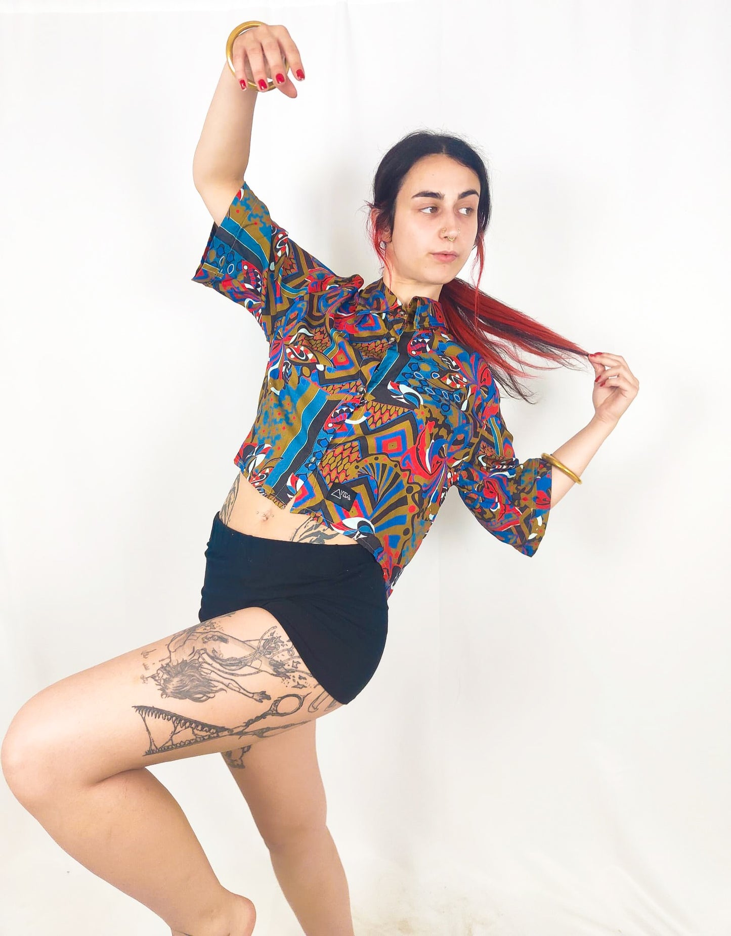 Camisa Cropped Estampada Nut - Aysa Atelier