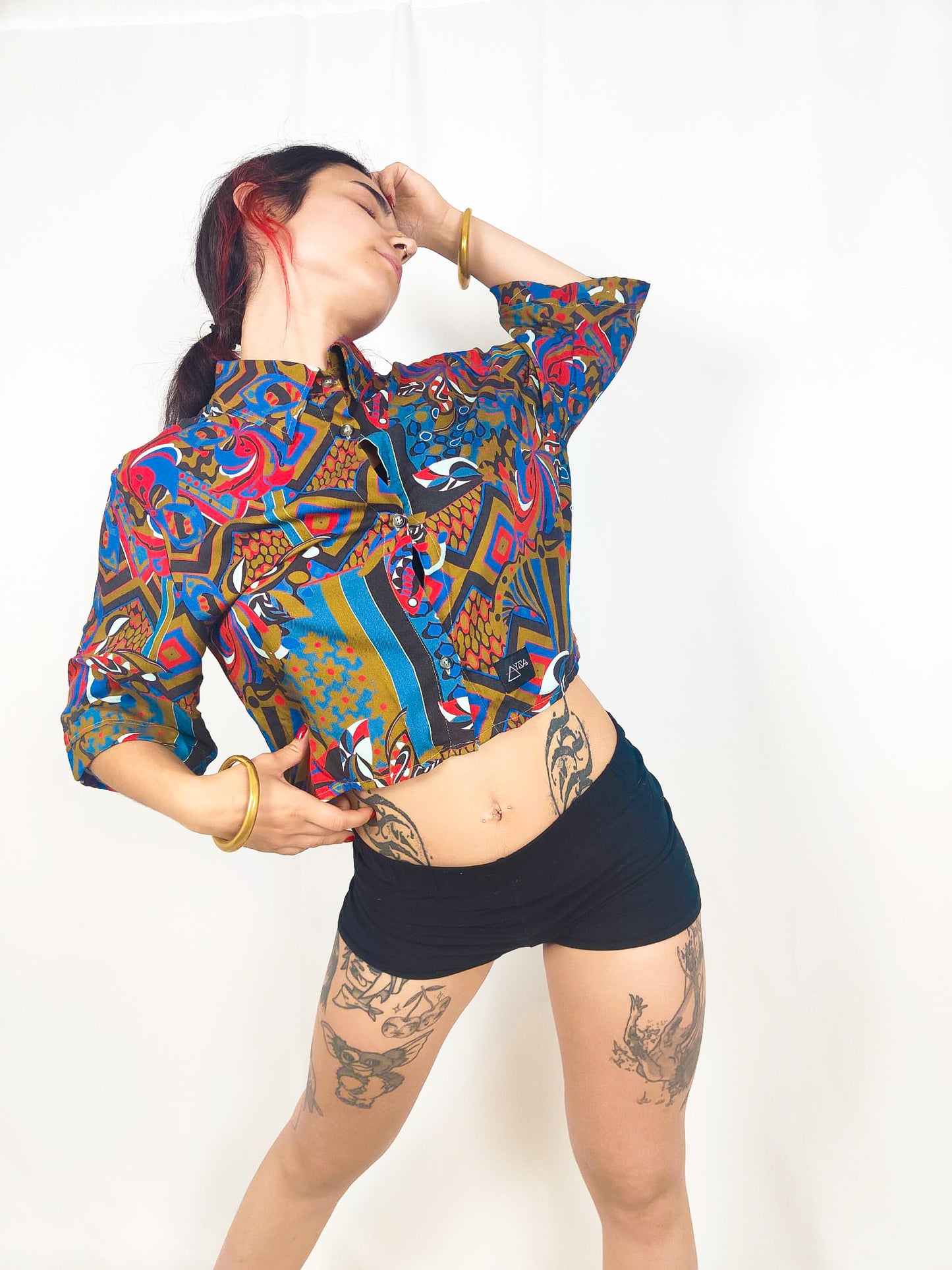 Camisa Cropped Estampada Nut - Aysa Atelier