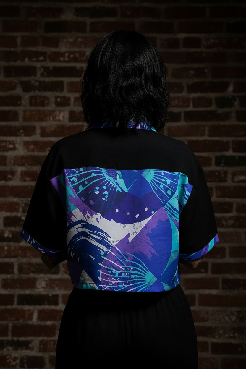 Camisa 80's Blue - Canesú trasero