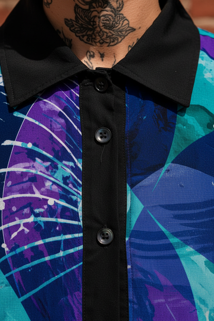 Camisa 80's Blue - Detalle
