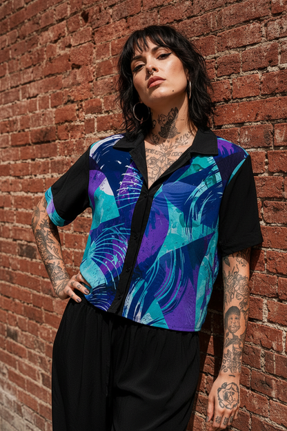 Camisa 80's Blue - Dinámica