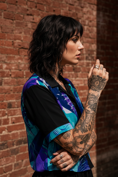 Camisa 80's Blue - Perfil