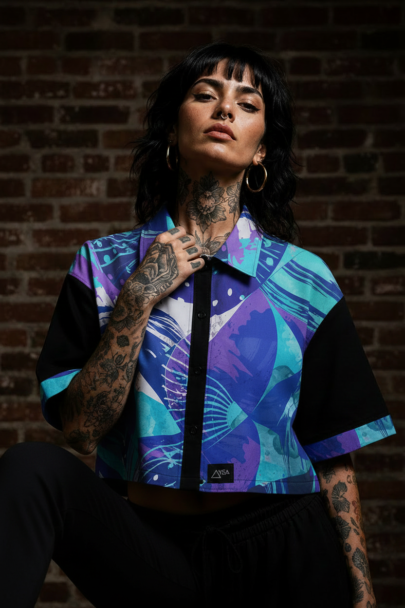 Camisa 80's Blue - Sentada