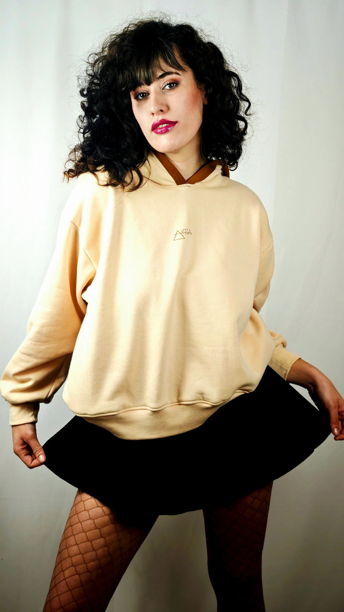Sudadera Oversize Beige Artesanal - Algodón Felpa con Capucha Hecha a Mano | Aysa Atelier - Aysa Atelier