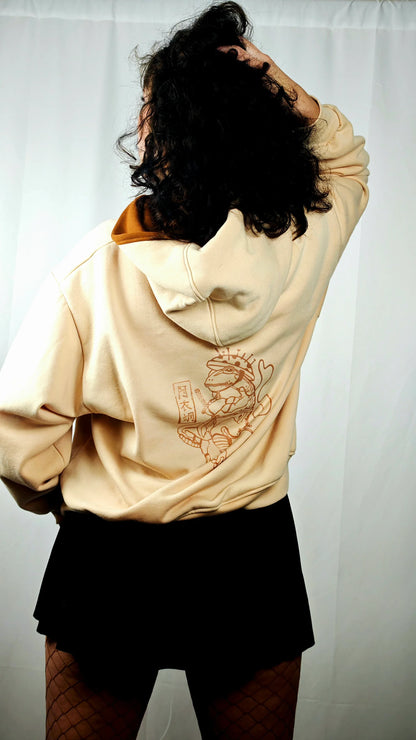 Sudadera Oversize Beige Artesanal - Algodón Felpa con Capucha Hecha a Mano | Aysa Atelier - Aysa Atelier